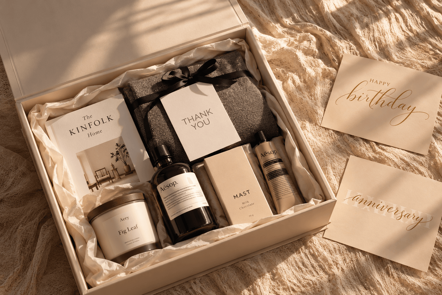 A thoughtfully curated gift presentation